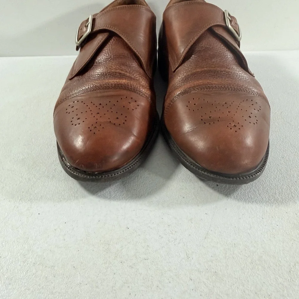 Stanley‎ Blacker Men's Brown Leather Cap Toe Monk Strap Dress Shoes Size 13 M
